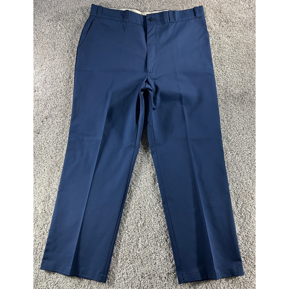 NOS Vtg Sears Fieldmaster Navy Twill Pants Mens 40x29 Full Fit Perma-Prest USA
